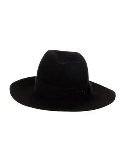 Pre-owned Maison Michel Cashmere Zango Fedora Hat W/tags In Black