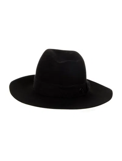 Pre-owned Maison Michel Cashmere Zango Fedora Hat W/tags In Black