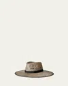 Maison Michel Charles Bi-color Hat In Natural Black