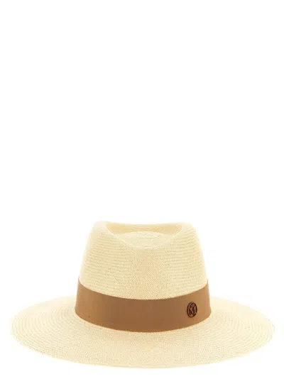 Maison Michel Beige The Iconics Woven Fedora Hat