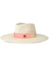 Maison Michel Virginie Sunset Ribbon Straw Fedora In Neutrals