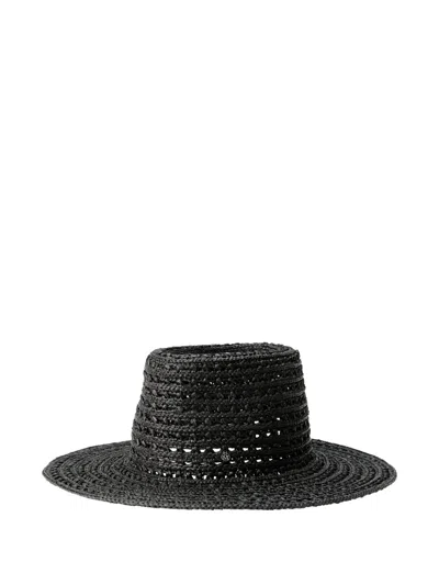 Maison Michel Charles Woven Hat In Black