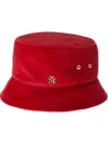 Maison Michel Chinese New Year Logo-plaque Bucket Hat In Red