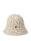 Maison Michel Clem Cable-knit Beanie Hat In Neutral