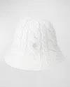Maison Michel Clem Cable-knit Bucket Hat In Cashmere White