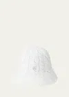 Maison Michel Clem Cable-knit Bucket Hat In Snow White