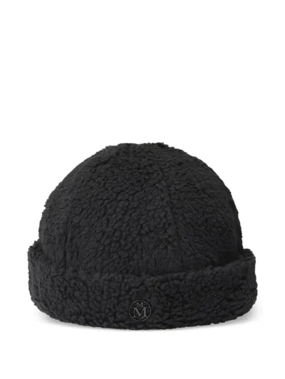 Maison Michel Cliff Logo-plaque Beanie Hat In Black