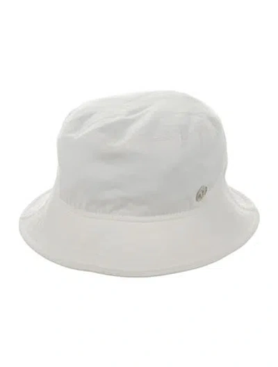 Pre-owned Maison Michel Cotton Bucket Hat In White