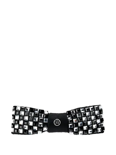 Maison Michel Crystal-embellished Bow Hair Clip In Burgundy