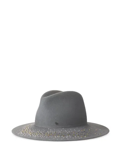 Maison Michel Crystal-embellished Hat In Gray