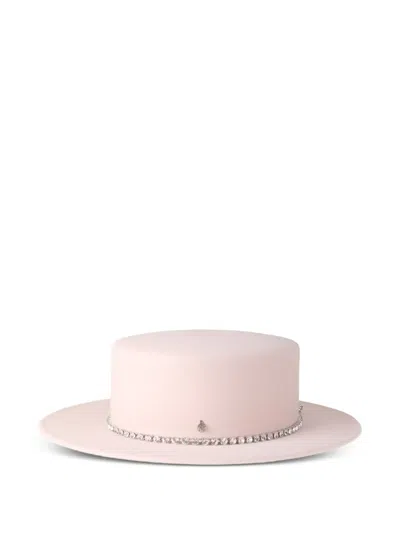 Maison Michel Crystal-embellished Hat In Pink