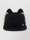Maison Michel Crystal Embellished Jamie Hat Featuring Chains In Black
