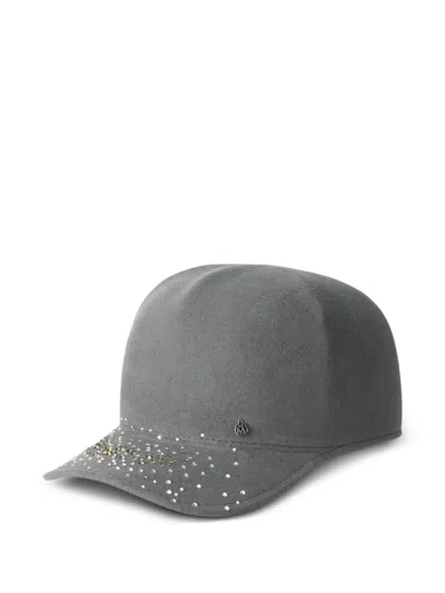 Maison Michel Crystal-embellished Hat In Gray