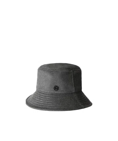 Maison Michel Dark Gray Angele Fisherman's Hat In Black