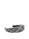 Maison Michel Textured Tweed Headband With Metallic Accents In Gray