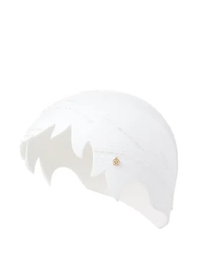 Maison Michel Eleonor Beaded Felt Hat In White