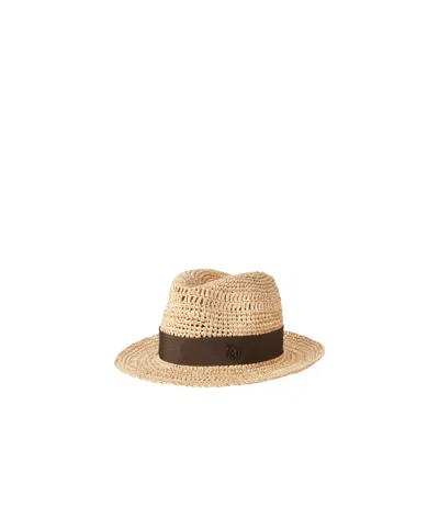 Maison Michel Elia Fedora Hat In Nude