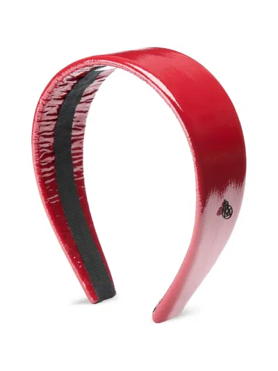 Maison Michel Elizabeth Patent-finish Headband In Red