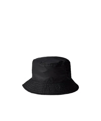 Maison Michel Embossed-logo Plaque Bucket Hat In Black