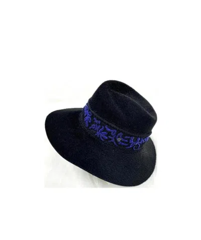 Maison Michel Embroidered Lace Hat In Black