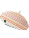 Maison Michel Emily Interwoven Beret In 橘色