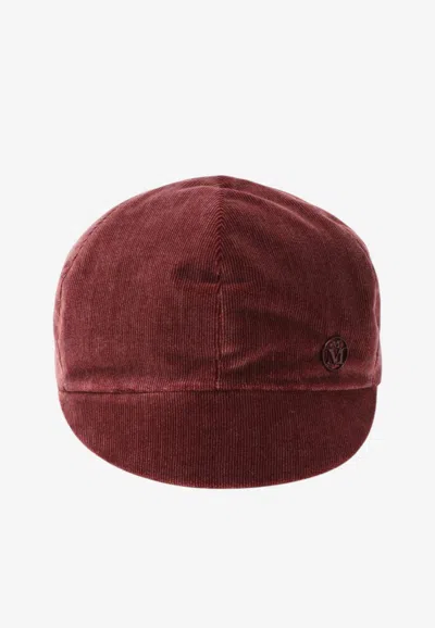 Maison Michel Emy Corduroy Visor Hat In Brown