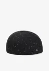 Maison Michel Black Sequin Embellished Hat In Black