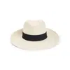 Maison Michel Eric Ribbon On Brisa Wide Brim Hat In Neutral