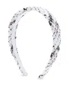 Maison Michel Eve Logo-plaque Tweed Head Band In White
