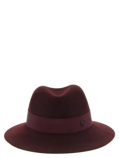 Maison Michel Fedora In Burgundy