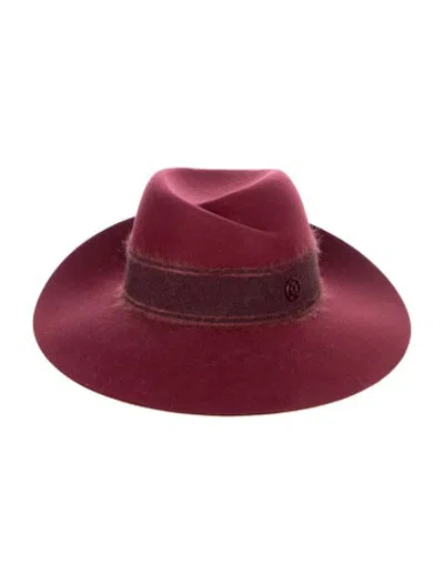 Pre-owned Maison Michel Fedora In Burgundy