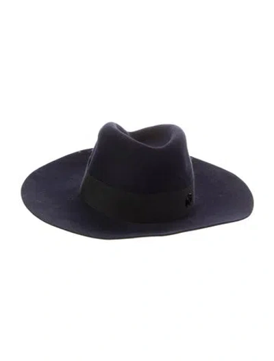 Pre-owned Maison Michel Fedora Hat In Blue