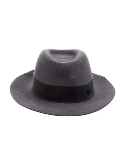 Pre-owned Maison Michel Fedora Hat In Gray