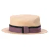 MAISON MICHEL FEDORA HAT IN BEIGE STRAW