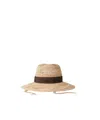 Maison Michel Fedora Hat In Crocheted Rafia Straw In Nude