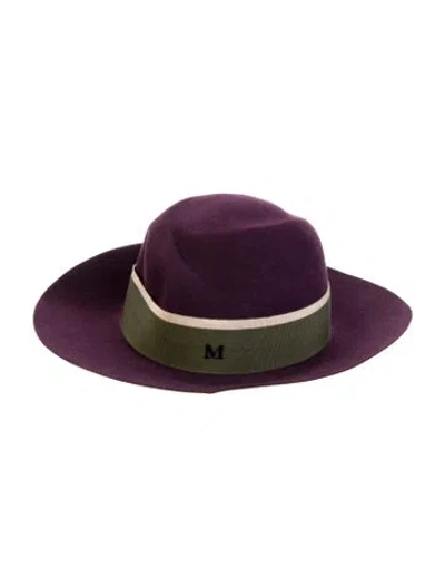 Pre-owned Maison Michel Fedora Hat In Purple