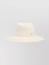 Maison Michel Fedora Hat With Grosgrain Ribbon Band In White