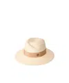 Maison Michel Fedora In Natural Straw With A Beige Ribbon