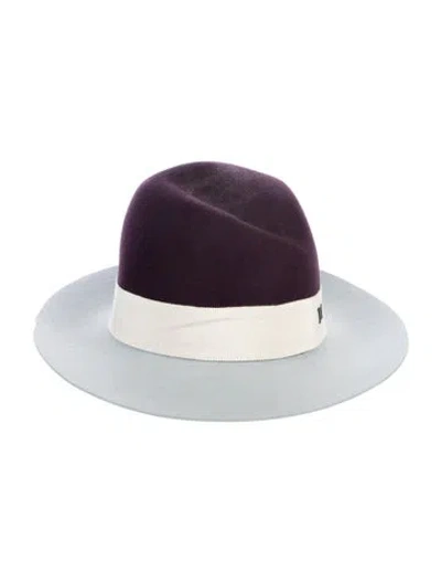 Pre-owned Maison Michel Felt Fedora Hat In Purple