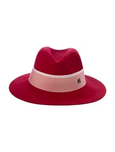 Pre-owned Maison Michel Felt Fedora In Red