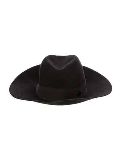 Pre-owned Maison Michel Felt Wide Brim Hat In Black