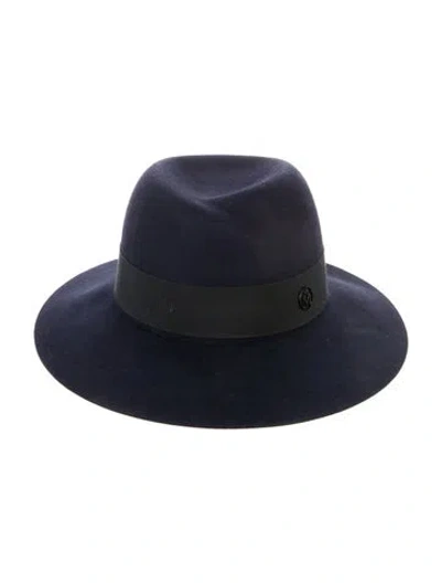 Pre-owned Maison Michel Felt Wide Brim Hat In Blue