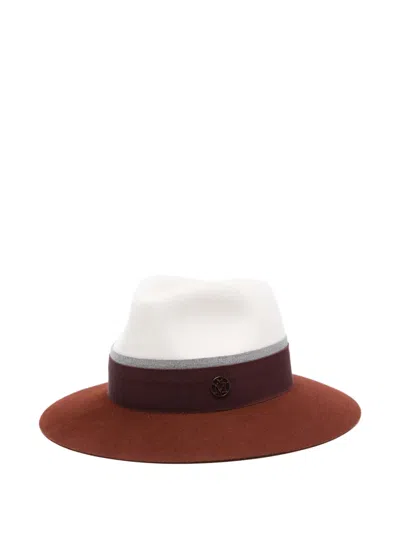 Maison Michel Felted Ribbon Hat In Gold