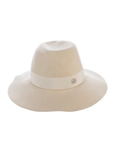 Pre-owned Maison Michel Felted Wool Wide-brimmed Hat W/tags In Neutral