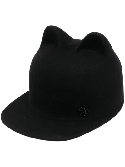 Maison Michel Flat-brim Baseball Cap In 黑色
