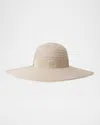 Maison Michel Floppy Straw Hat In Linen Beige