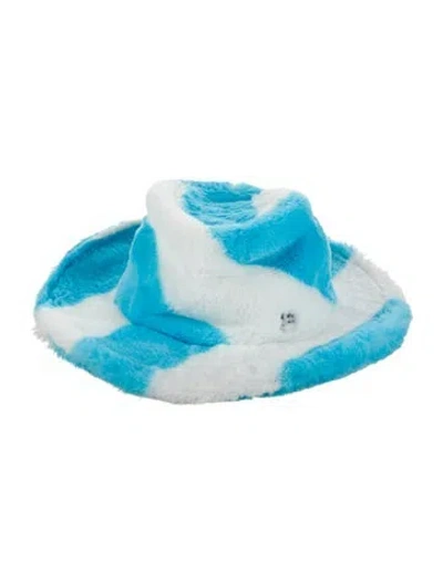 Pre-owned Maison Michel Furry Hat W Tag In Blue