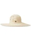 Maison Michel Gabi Perforated Straw Floppy Hat In Neutrals