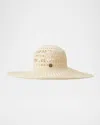 Maison Michel Gabi Perforated Straw Floppy Hat In Neutral