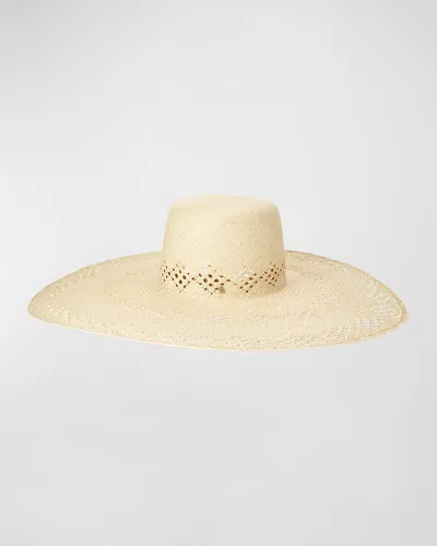 Maison Michel Gina Brisa Straw Large Brim Hat In Natural